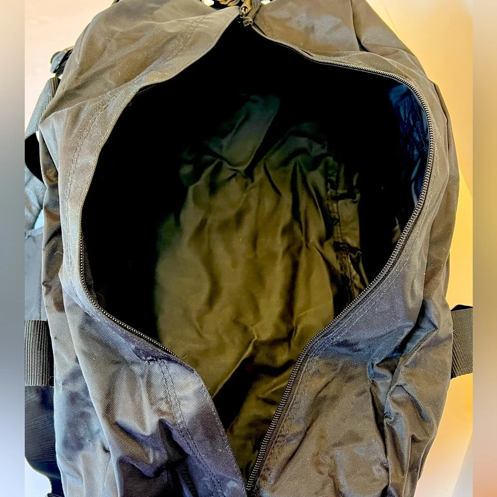 Vintage Dark Black Large Duffel Bag for Travel or Sports.  New without Tags.
